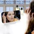 thumbnail image 2 of Digital Clock Large Display, LED Electric Alarm Clocks Mirror Surface for Makeup with Diming Mode, 3 Levels Brightness, Dual USB Ports Modern Decoration for Home Bedroom Decor-White (001), 2 of 17