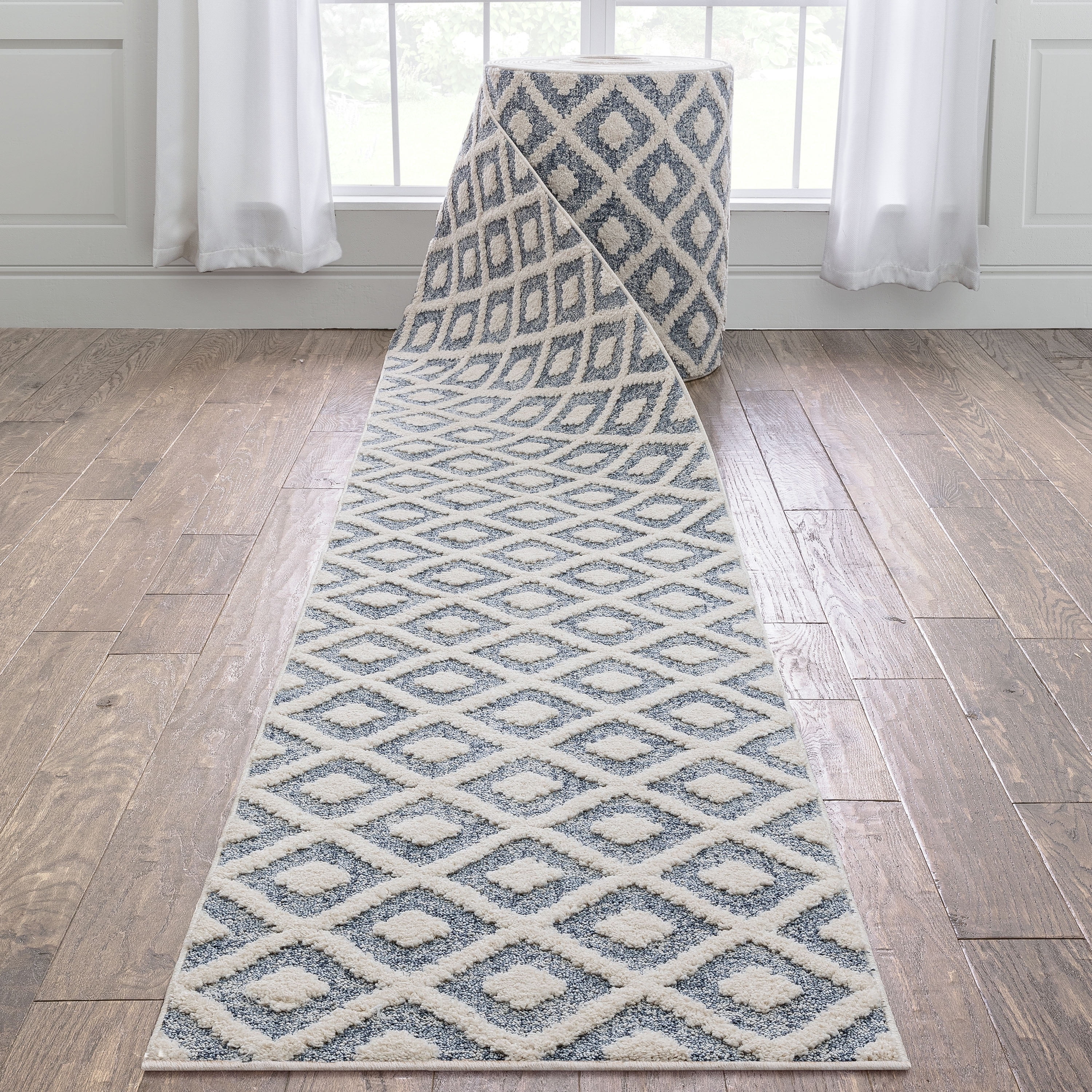 Well Woven Custom Size Runner - Choose Your Length - Ainsley Blue ...