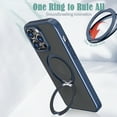 thumbnail image 4 of Designed for iPhone 15 Pro Case with Magnetic Invisible Stand [Military Drop Protection] [Compatible with MagSafe] Shockproof Anti-fall Ultra Slim Translucent Matte Phone Case Cover,Blue, 4 of 7