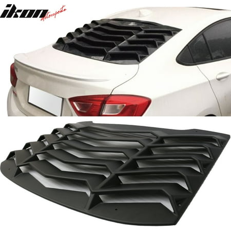 Abs Rear Window Louver - Fits 16-17 Chevy Cruze Rear Window Louvers Cover Sun Shade Unpainted Black ABS