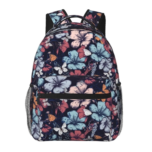Balery Flowers ad Butterflies Mochila Escolar Impresa, Mochila Ligera para Viajes Casual, Mochila Duradera y Cómoda Multifuncional, Mochila para Laptop-One Size