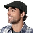 thumbnail image 4 of Htwon Men Breathable Herringbone Newsboy Gatsby Cap Ivy Flat Hat Winter Golf Cabbie Driving Black, 4 of 16