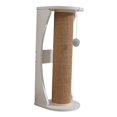 thumbnail image 4 of Cats Scratch Post with Interactive Ball Toy Vertical Scratcher Cat Climbing Pole White Brown 63x25cm, 4 of 9