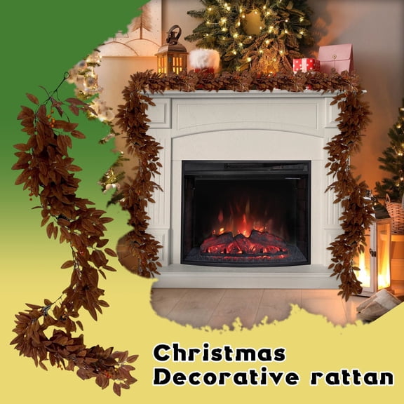 6Ft Christmas Rattan with 50 Lights - Encrypted Christmas Decoration Rattan for Door, Window and Indoor Outdoor Decor