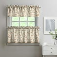 thumbnail image 2 of Rod Pocket Kitchen Curtain Set 3-Piece, 27.5x36 Inch Valance & Tier Drapes, Polyester Pongee Cafe Curtains for Living Room, Bathroom, Farmhouse Rustic Country Window Treatments., 2 of 6