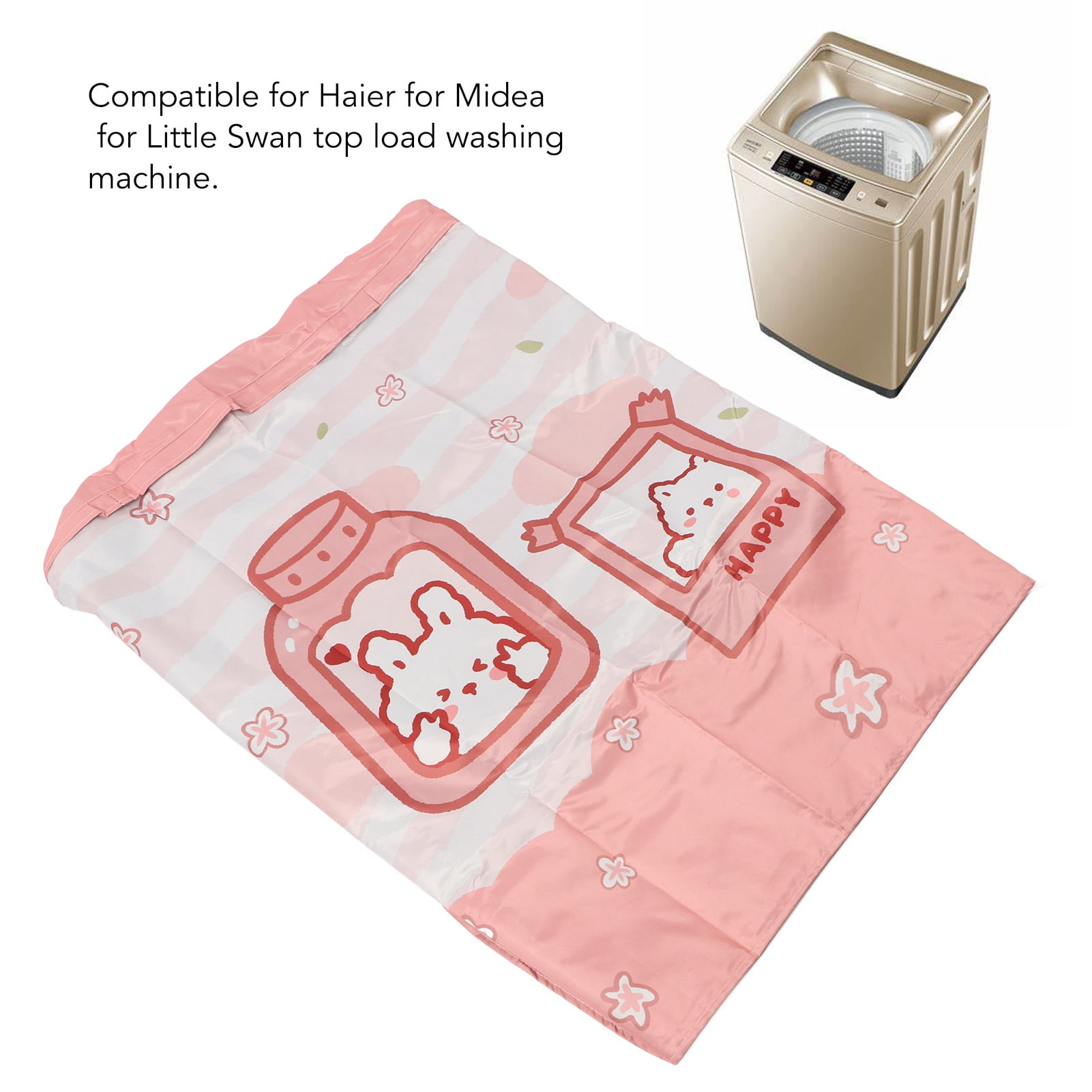 LAZIOEGR Waterproof Top Load Washing Machine Cover Sunscreen Dustproof Protector Silver