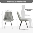 thumbnail image 3 of Hawsaiy Modern Dining Chairs Set of 2, Top PU Leather Upholstered Dining Room Chairs with Metal Legs, Ergonomic Kitchen Chairs for Kitchen Dinning Room,Gray, 3 of 9