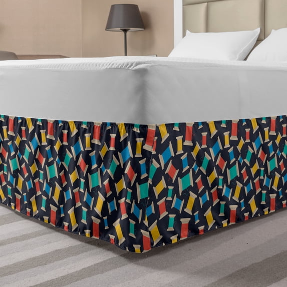 Ambesonne Multi-color Gathered Wrap Around Microfiber Bed Skirt, King