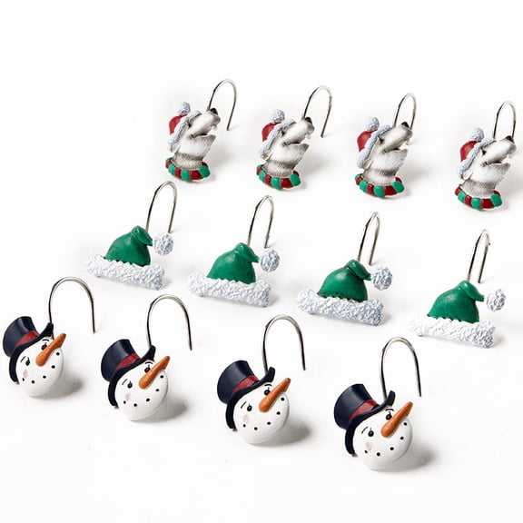 North Pole Friends Bath Collection - Set of 12 Shower Hooks