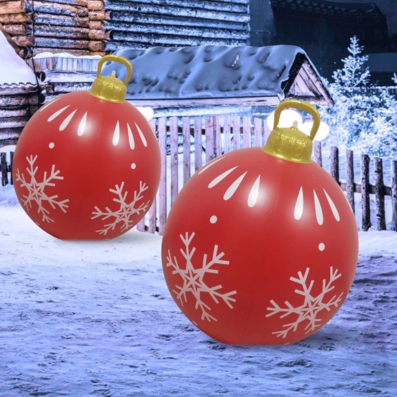 Nkmbld Big Shiny Inflatable Balls for Christmas Decoration, 60cm Wedding Festivals Christmas Ornaments, Hanging Holiday Yard Bauble Reusable