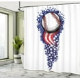 thumbnail image 5 of Ambesonne Colorful Shower Curtain, Stars Stripes Holiday Art, 69"Wx70"L, Purple White Red, 5 of 5