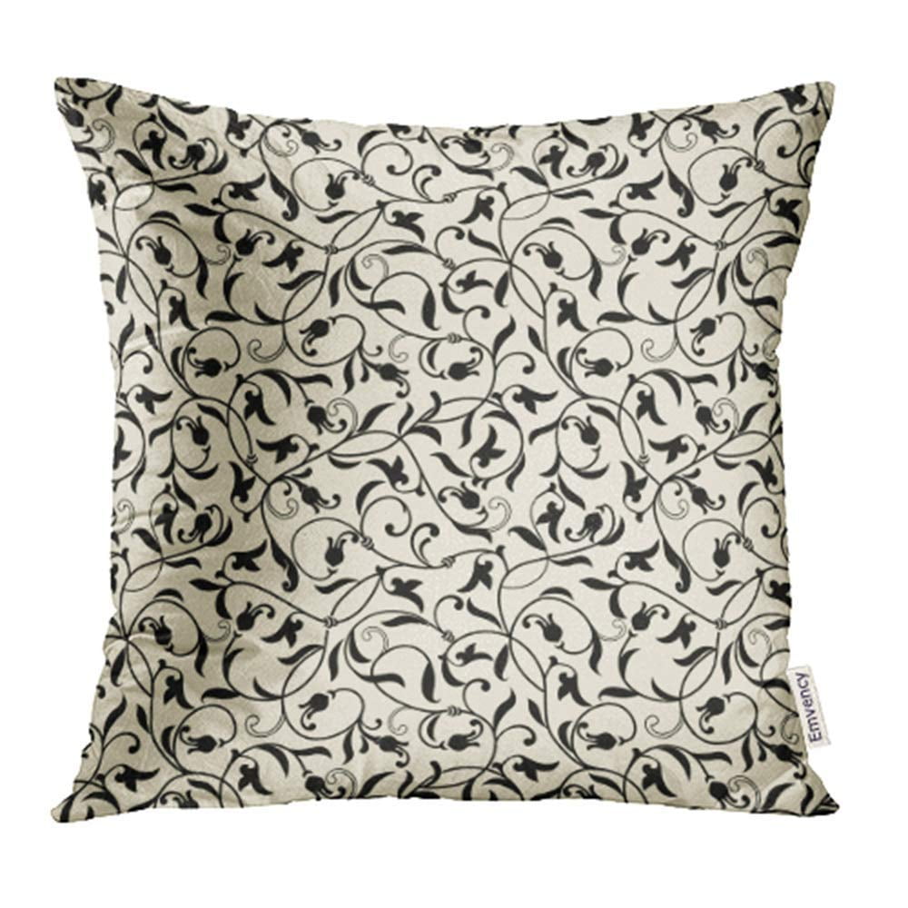 ARHOME Beige Flower Floral Pattern Black Leaf Moroccan Antique