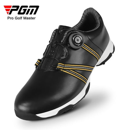 

PGM Black Genuine Leather Golf Shoes Mens Waterproof Men England Style Anti-Skid Breathable Sneakers Casual Bussiness XZ063