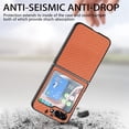 thumbnail image 2 of Allytech Fiber Pattern Phone Case for Samsung Galaxy Z Flip5, Slim Fit Lightweight Shockproof Anti-Fall Anti-Scratch Non-Slip Luxury Folding Case for Samsung Galaxy Z Flip5 - Brown, 2 of 5