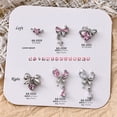 thumbnail image 3 of Colgante de lazo de circonita rosa con diamantes para uñas, joyería ligera de lujo, mariposa plateada, amor, diamantes en línea, 3 of 5