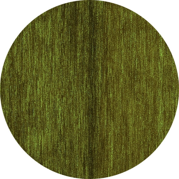 Ahgly Company Indoor Round Abstract Green Contemporary Area Rugs, 5' Round