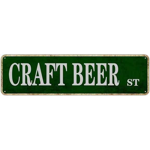 Craft Beer Street Funny Retro Home Decoration Poster Tin Sign Wall Art Metal Sign Vintage Metal Poster for Man Cave Bar Pub Cafe Home Wall Decor 16in x 4in.jpg
