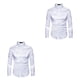 thumbnail image 4 of Qarigey Camisa Slim Fit Satin Smooth para hombre: cuello vuelto y mangas largas para un estilo versátil en el hogar o camisas informales blanco METRO 2Conjunto, 4 of 6