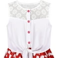 thumbnail image 3 of Girls Dress Chiffon Heart Lace High-Low Tie Waist Party Summer 8 Years, 3 of 5