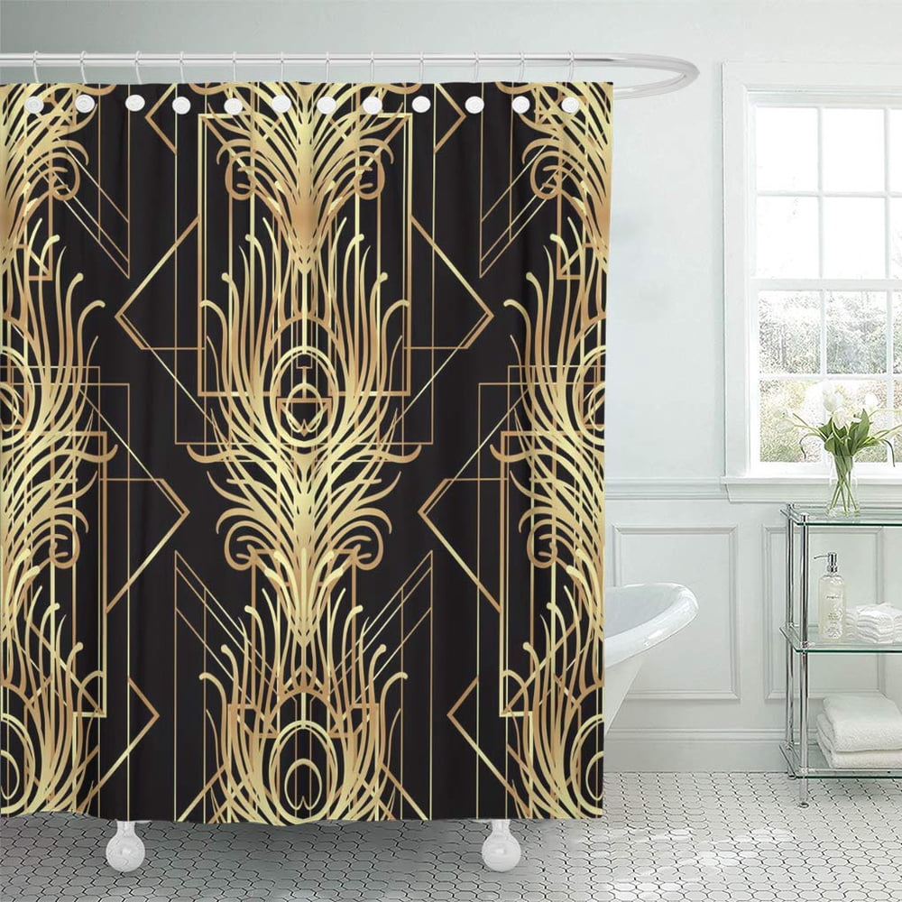 CYNLON Geometric in Black and Gold Roaring 1920 Jazz Era