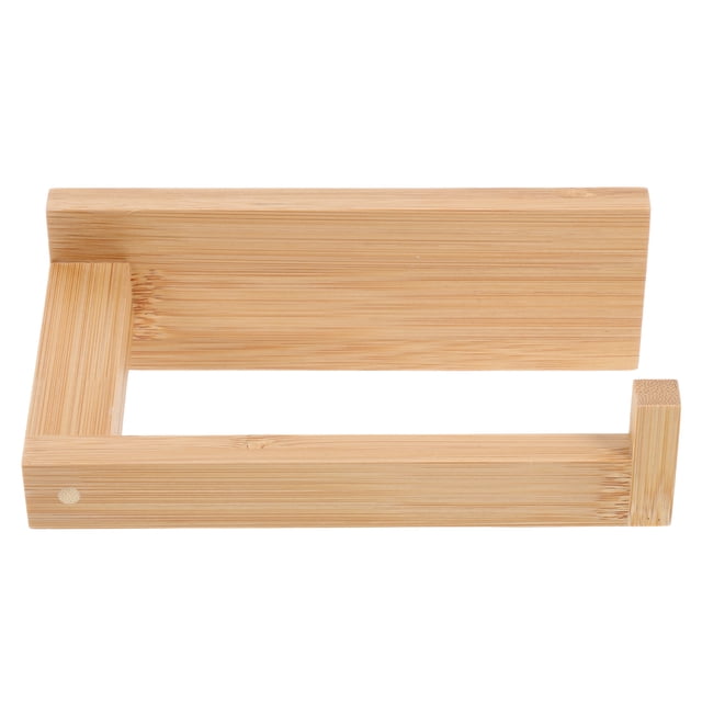 Shisuyan Bamboo Toilet Tissue Holder For Bathroom Multi Functional Design For Toilet Paper And Towels Easy Installation For Bathroom Decor