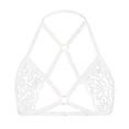 thumbnail image 3 of Gibobby Tangas de mujer sexy encaje Día de San Valentín Ropa interior de encaje hueco de metal con escote en V para mujer Sujetador de anillo transparente Ropa interior s(Blanco, XL), 3 of 5