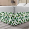 thumbnail image 1 of Lemons Bed Skirt, Digitally Generated Monstera Tropical Leaves and Citrus Blossoms, Elastic Bedskirt Dust Ruffle Wrap Around for Bedding Decor, 4 Sizes, Pastel Yellow Fern Green, by Ambesonne, 1 of 2