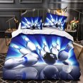 thumbnail image 1 of Maxcorners Bowling Ball And Pins Blue 3D Bedding Set, 1 of 2