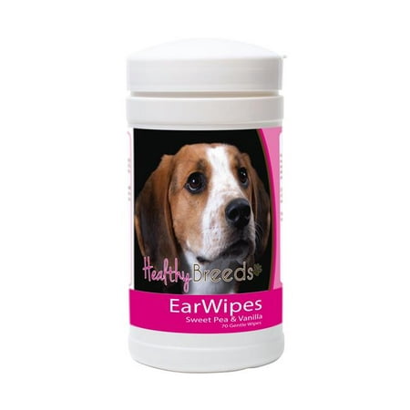 healthy breeds dog ear cleansing wipes for american english coonhound - over 80 breeds  removes dirt, wax, yeast  70 count  easier than drops, wash, solutions  helps prevent infections and