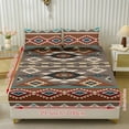 thumbnail image 2 of COEQINE Twin Sheets 3 Pieces Bedding Set, Comfort Wrinkle Free Fitted Sheet with 2 Pillowcases, Soft Winter Bottom Bedsheet Easy & Secure Fit, Southwest American Tribal Brown Blue, 2 of 5