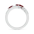 thumbnail image 2 of ANGARA Natural Three-Stone Pear Ruby Criss-Cross Ring in 14K White Gold for Women (Size-6x4mm) | July Birthstone, Birthday, Anniversary, Jewelry Gift for Women | Natural Ruby Ring, 2 of 9