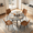 Gray+Brown（A）, variant on 34.8" Round Dining Table for 4 People, Modern Circle Kitchen Table with Metal Legs for Kitchen, Dining Room, Apartment,Gray