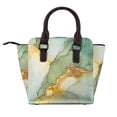 thumbnail image 3 of Single Shoulder Bag Rivet Bag 7.48×7.48×3.94in Removable Shoulder Belt Can Be Held Or Diagonal Across A Variety Of Matching Styles Light Green And White Gold Marble, 3 of 6