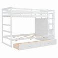 thumbnail image 6 of Twin Over Twin Kids/Teens Bunk Bed with Buit-In Staircase, Wooden Storage Bed Frame with 6 Drawers, 6 of 12