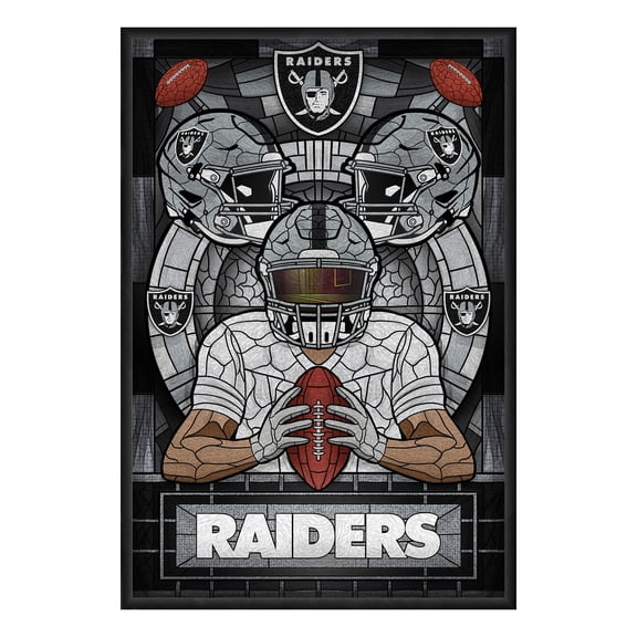 Las Vegas Raiders Framed Stained Glass Art Print