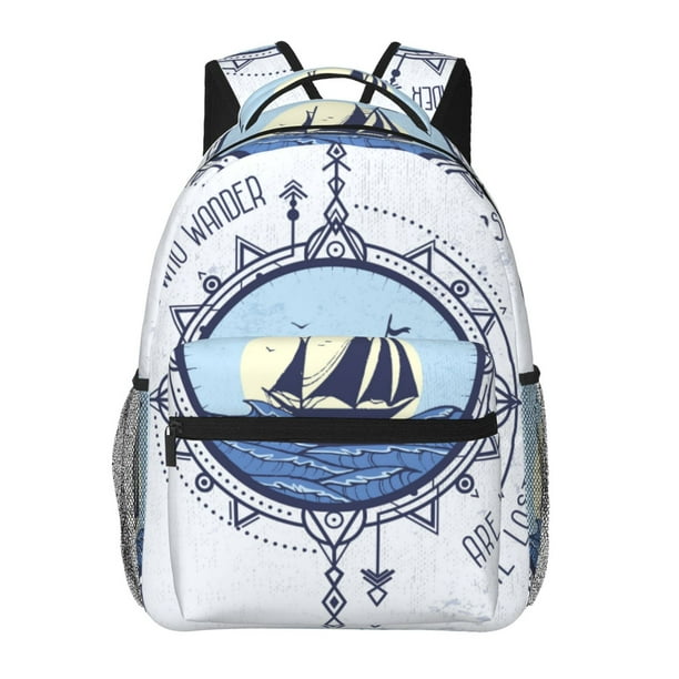 Disketp Not All Who Wander Are Lost2 Mochila Estampada para Hombre y Mujer – Mochila Ligera Clásica con Múltiples Bolsillos para Universidad, Trabajo y Viajes-One Size