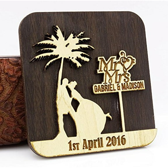 Rustic Wedding Save The Date Wooden Magnet 10 Custom Engraved Wooden Magnet Personalized Gift