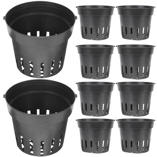 KAKOWELY 10 macetas de plástico para jardinería, macetas para orquídeas, macetas para plantas de jardín, suministros de jardinería