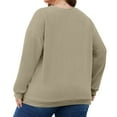 thumbnail image 5 of Dwellite Womens Plus Size Sweatshirts Crew Neck Long Sleeve Oversized Hoodies Fall Pullover Tops with Pockets 2025 Fashion Champagne 2XL, 5 of 6