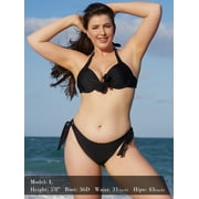 RELLECIGA Womens Push Up Bikini Top Knot Front Underwire Bathing Suit