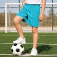 thumbnail image 2 of CONZONE Boys Workout Shorts Baggy Fitness Running Shorts for Kids Elastic Waist Solid Color Football Shorts With Pocket, 2 of 7