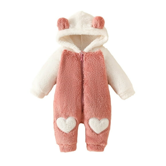 FhsagQ Barboteuse Filles Noël Combinaison Taille 6/6X Filles Manches Longues Oreilles d'Ours à Capuche Barboteuse Chaude Combinaison Tout-Petit Filles Noël Barboteuse 3T Petites Filles Combinaison Taille 6 Rouge 0-3 Mois