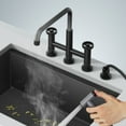 thumbnail image 2 of KRAUS Urbix Color-Changing Industrial Bridge Kitchen Faucet with Side Sprayer and ColorSmart Technology in Matte Black / Grey, 2 of 17