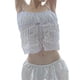 thumbnail image 1 of VISgogo Camisola de retazos para mujer, estampado de flores para adultos, cuello barco, correa de espagueti, tops cortos con abertura VISgogo  moda, 1 of 9