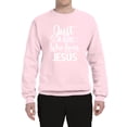 thumbnail image 2 of Wild Bobby, Just A Girl Who Loves Jesus Inspirational/Christian Unisex Crewneck Graphic Sweatshirt, Light Pink, XX-Large, 2 of 5