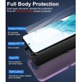 thumbnail image 3 of for Samsung Galaxy S21 FE 5G Case, and Glass Screen Protector, Dust Proof Port Cover, Full Body Protection Durable Rubber Cover Phone Case, Black/Purple, 3 of 15