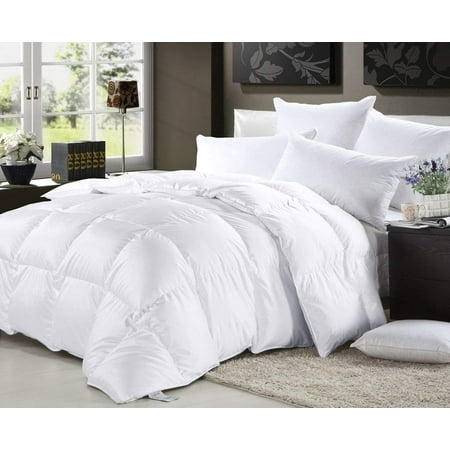 Luxurious Lightweight White Down Comforter Light Warmth Duvet Insert 100% Cotton 600 Fill Power,