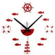 thumbnail image 2 of Mediterranean DIY 3D Wall Clock Home Wall Stickers Decoration Art Clock Red, 2 of 9