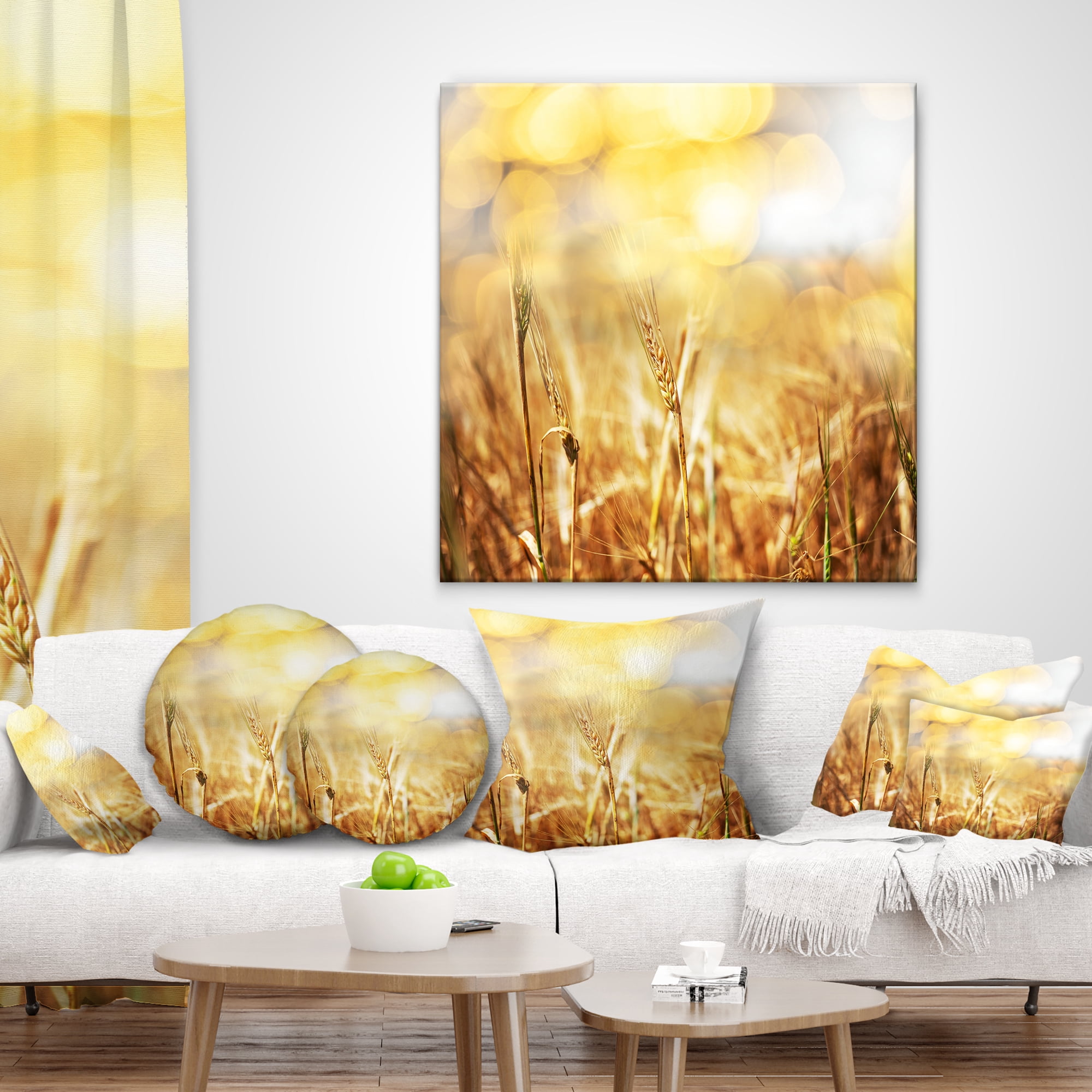 Designart 16" x 16" Brown Polyester Throw Pillow