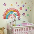 thumbnail image 4 of HengDidi Cartoon Colorful Stars Rainbow Electrostatic Window Stickers - Removable Cling Film for Glass Window Decoration in Home Interiors, Easy Application and Removal, 4 of 6